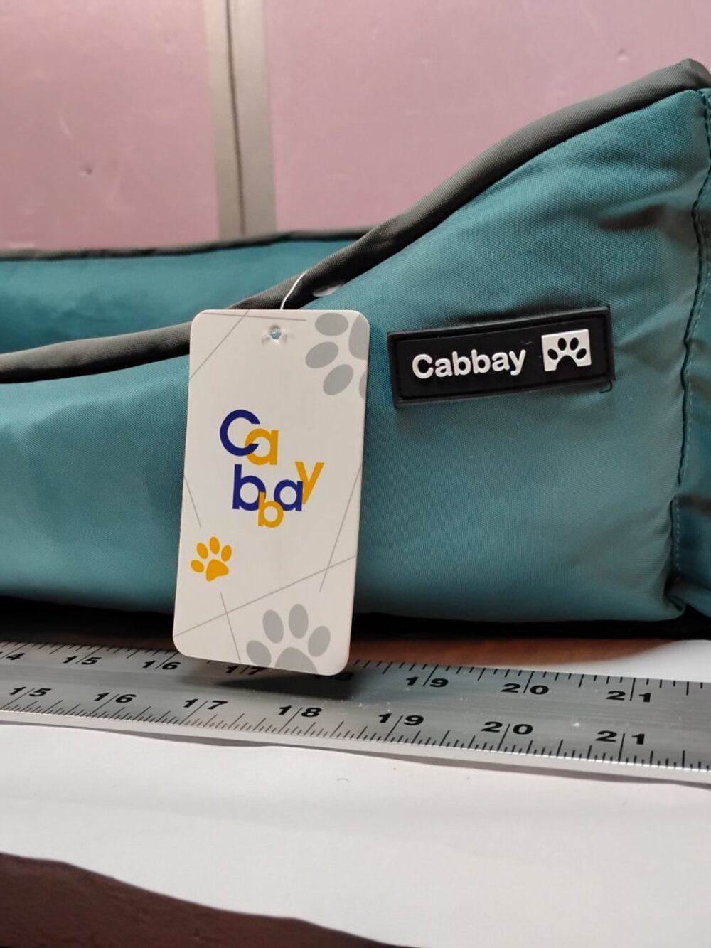 Cabbay Waterproof Dog Bed Pet Cushion Teal Washable Rectangle Crate Bed 22x17 - Picture 4 of 5